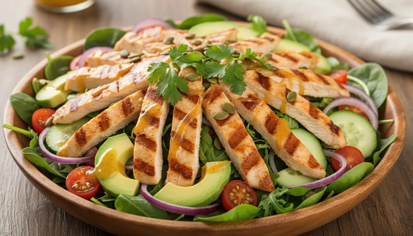 Салат с курицей и авокадо