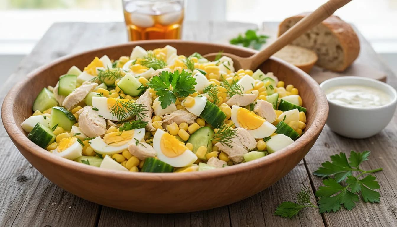 Салат с курицей и кукурузой
