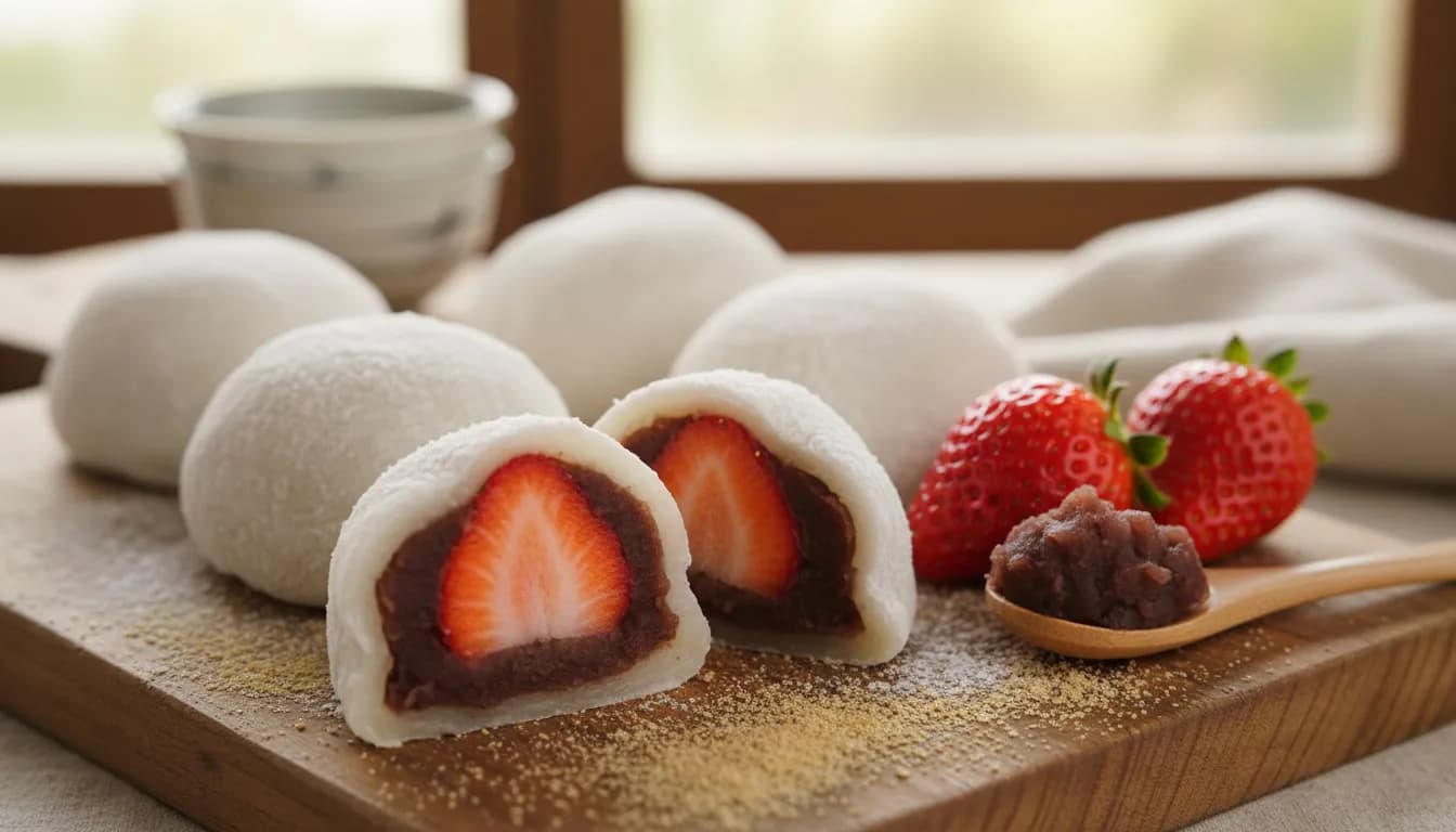 Моти с клубникой