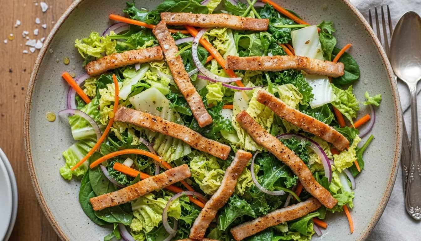 Салат свинина и салатный микс